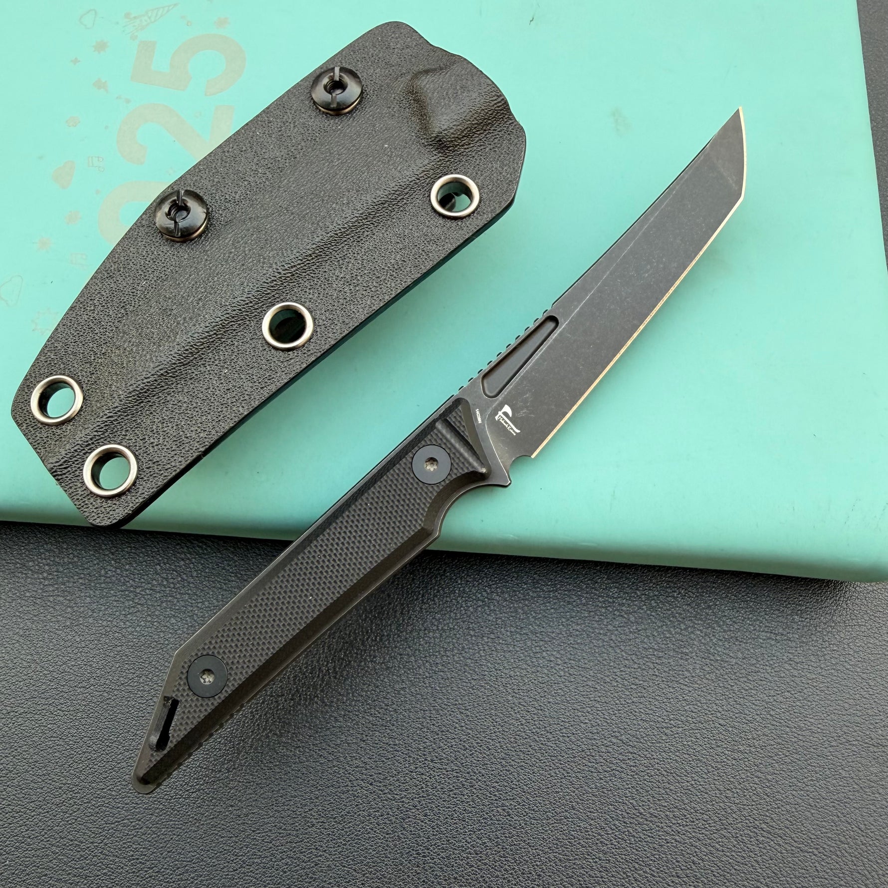 KUBEY knife KU430B Goliath Fixed Blade Blackout  Fixed  Knife