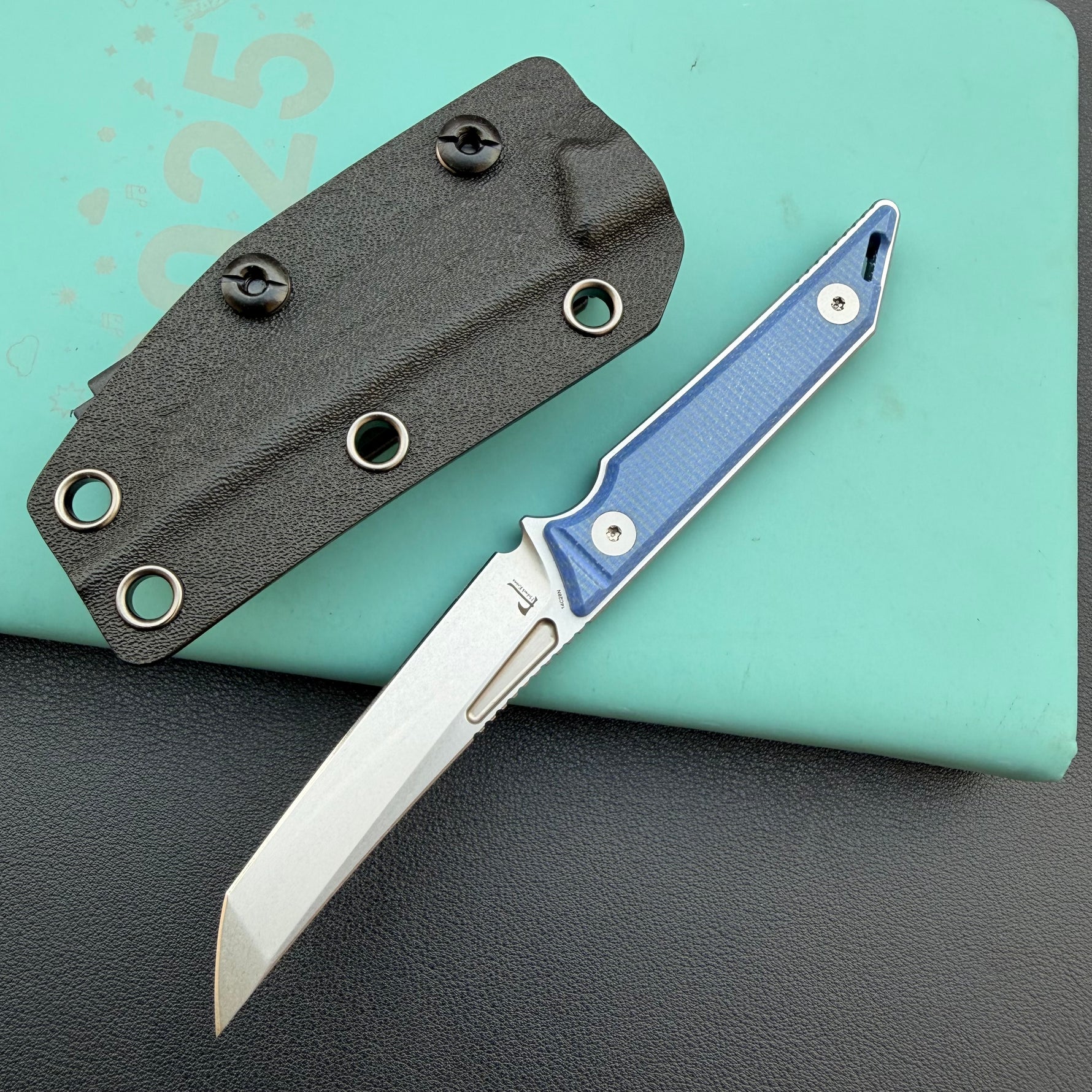 KUBEY knife KU430C Goliath Fixed Blade Denim  Fixed  Knife