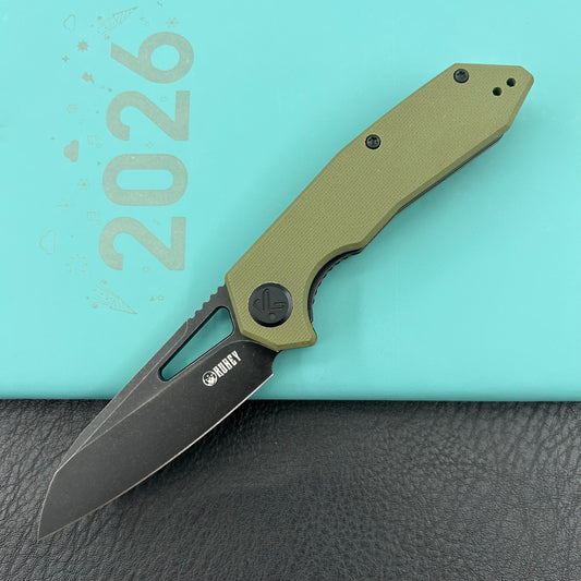 KUBEY knife KU291T Vagrant Linerlock Black Green  Folding Knives