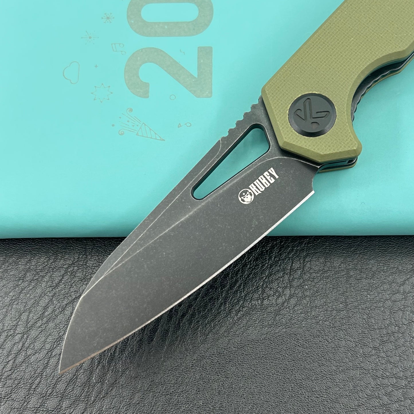 KUBEY knife KU291T Vagrant Linerlock Black Green  Folding Knives