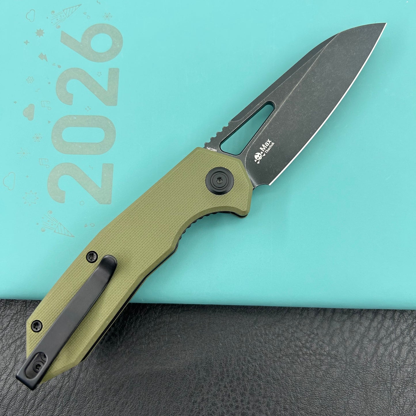 KUBEY knife KU291T Vagrant Linerlock Black Green  Folding Knives