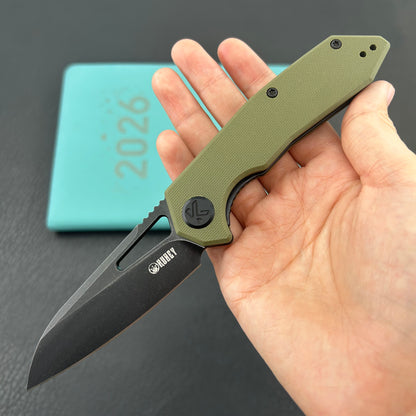 KUBEY knife KU291T Vagrant Linerlock Black Green  Folding Knives