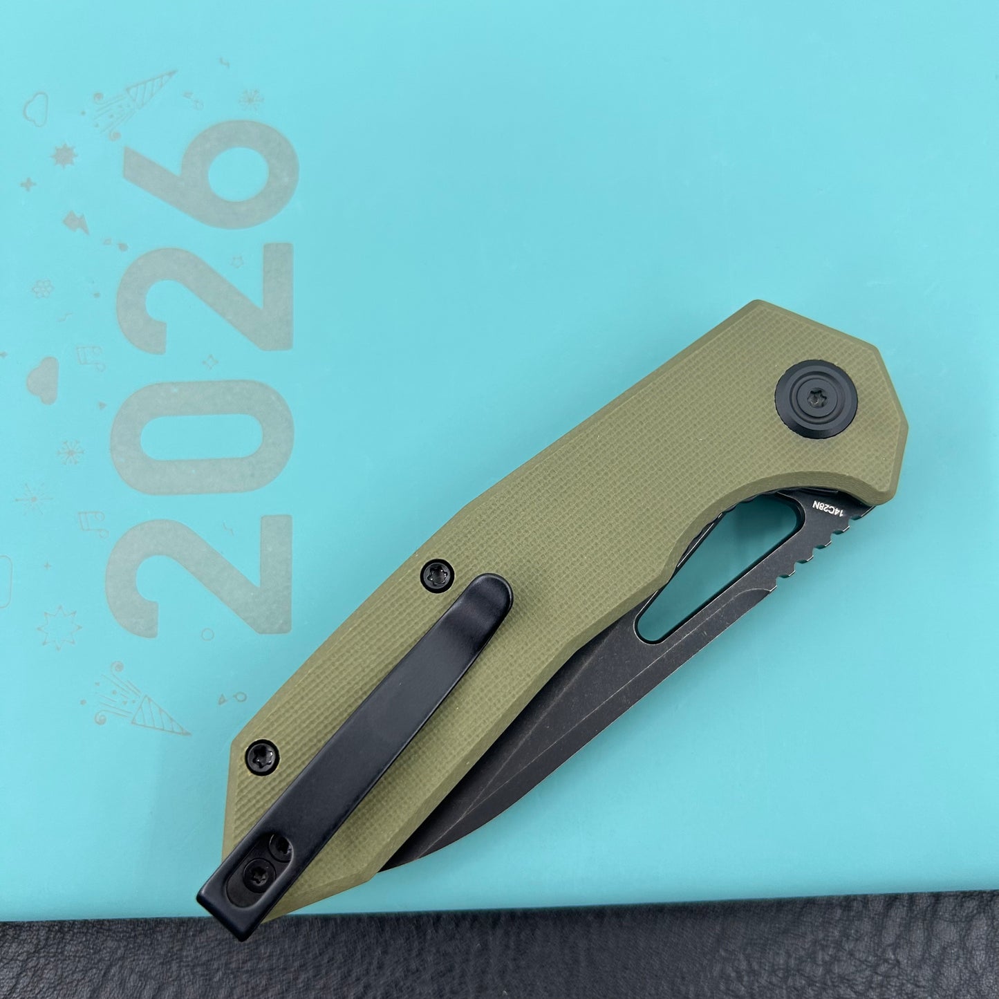 KUBEY knife KU291T Vagrant Linerlock Black Green  Folding Knives