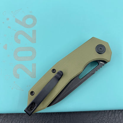 KUBEY knife KU291T Vagrant Linerlock Black Green  Folding Knives
