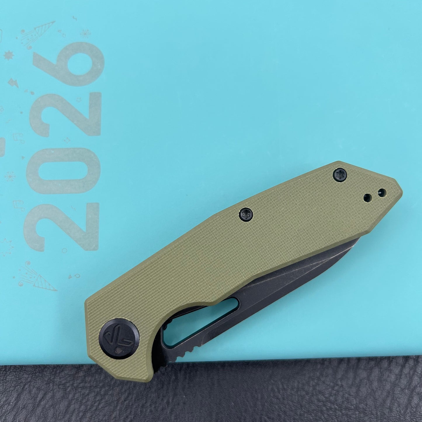 KUBEY knife KU291T Vagrant Linerlock Black Green  Folding Knives