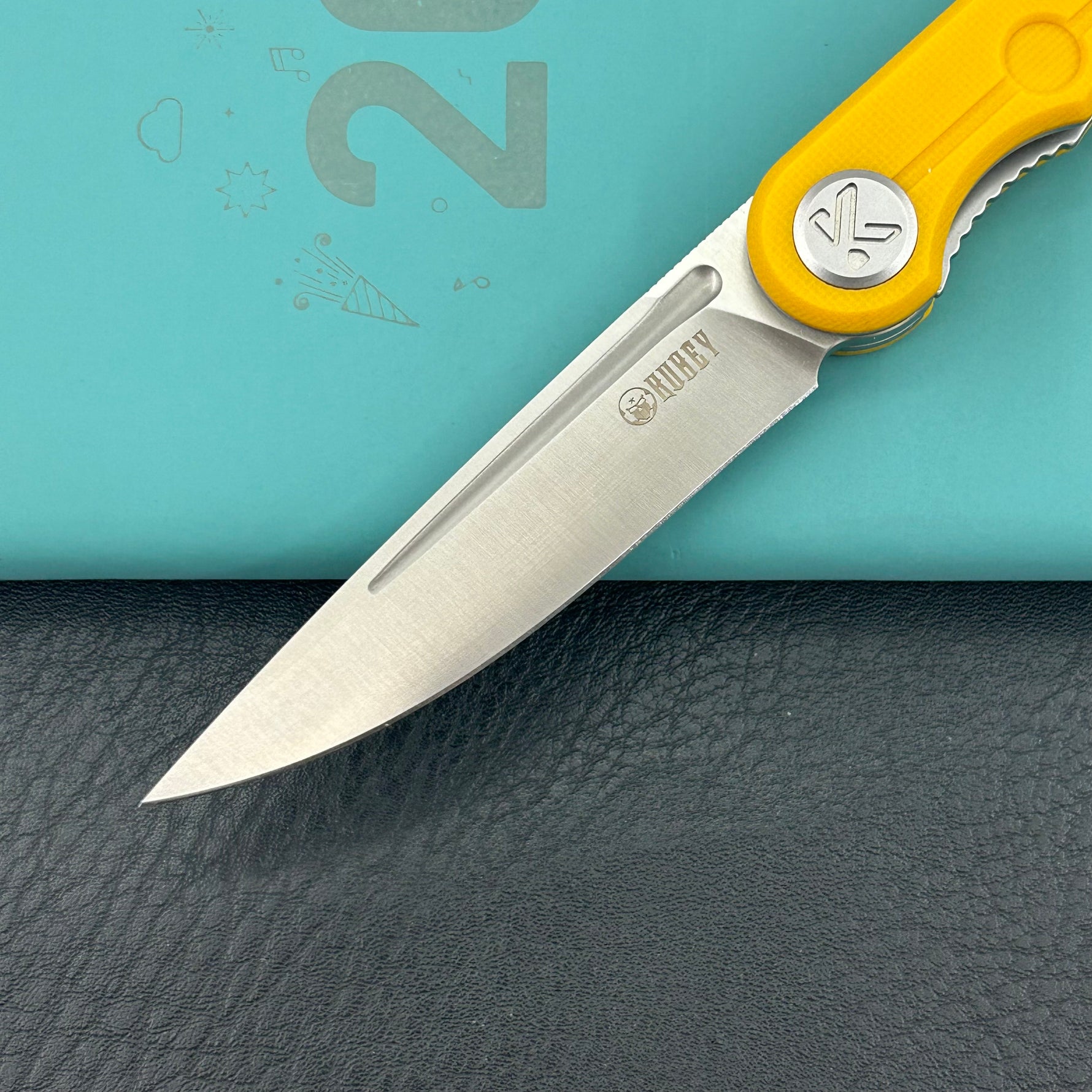 KUBEY knife KU2101J Mizo Linerlock Yellow Folding Knives