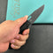 KUBEY KB340D Verijero Fronter Flipper Pocket Folding Knife Black Coating 6AL4V Titanium Handle 3.35" Blackwash 14C28N