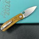 KUBEY KU2104I Hyde Liner Lock EDC Pocket Knife Ultem Handle 2.95" Beadblast 14C28N
