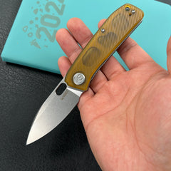 KUBEY KU2104I Hyde Liner Lock EDC Pocket Knife Ultem Handle 2.95" Beadblast 14C28N