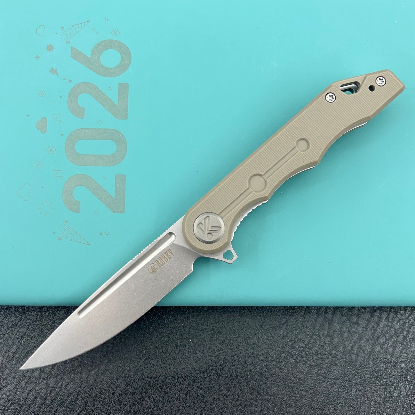 KUBEY knife KU312S Mizo Flipper Linerlock Tan  Folding Knives