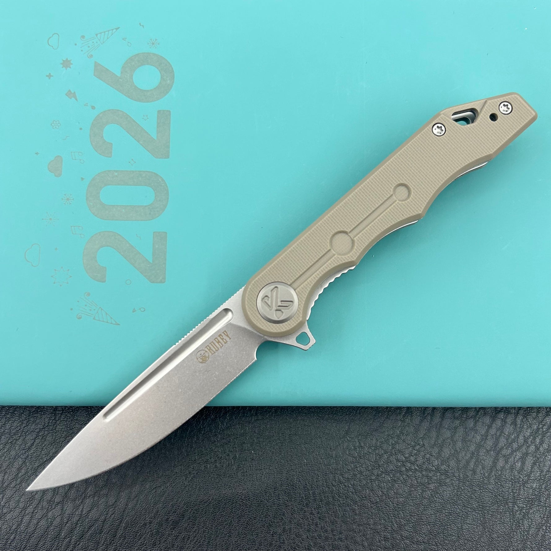 KUBEY knife KU312S Mizo Flipper Linerlock Tan  Folding Knives