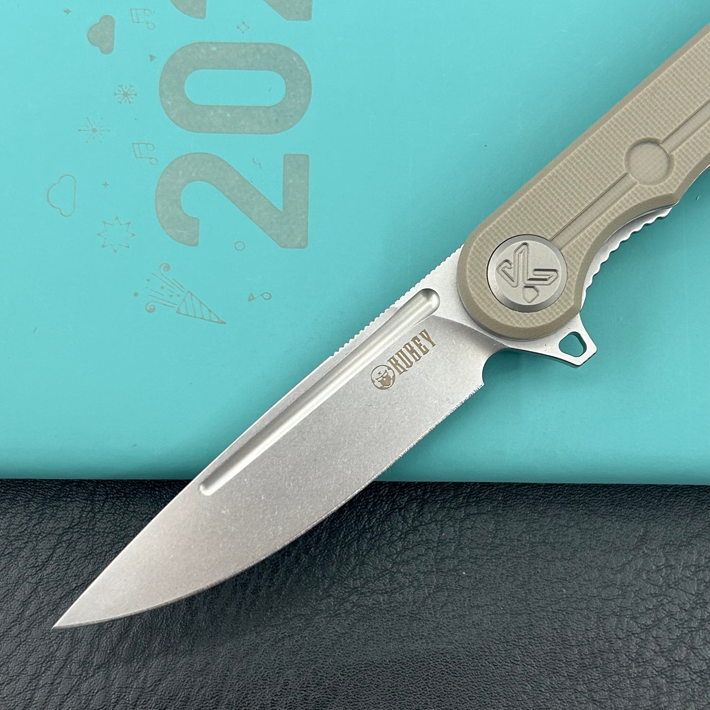KUBEY knife KU312S Mizo Flipper Linerlock Tan  Folding Knives