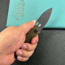 KUBEY  KU2104J Hyde Liner Lock EDC Pocket Knife Ultem Handle 2.95" Blackwash 14C28N