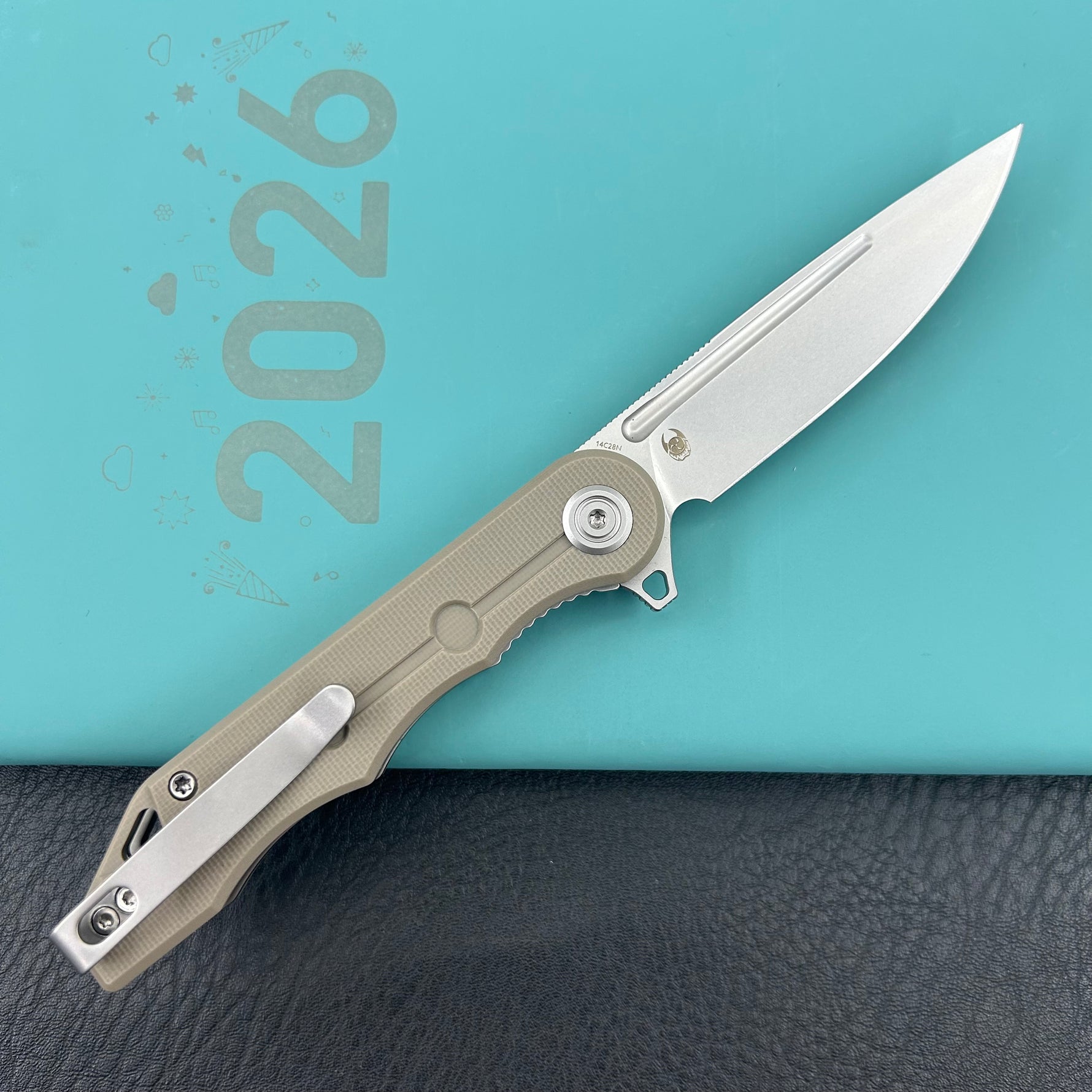 KUBEY knife KU312S Mizo Flipper Linerlock Tan  Folding Knives