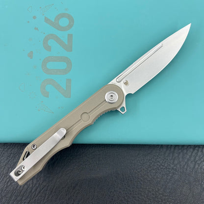 KUBEY knife KU312S Mizo Flipper Linerlock Tan  Folding Knives
