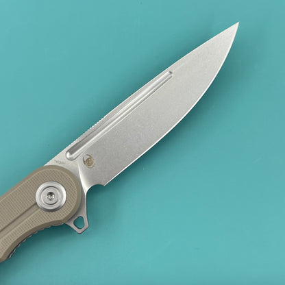 KUBEY knife KU312S Mizo Flipper Linerlock Tan  Folding Knives