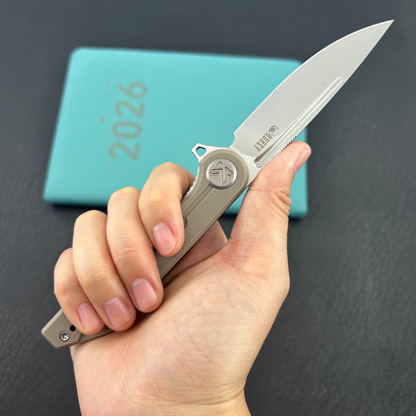 KUBEY knife KU312S Mizo Flipper Linerlock Tan  Folding Knives