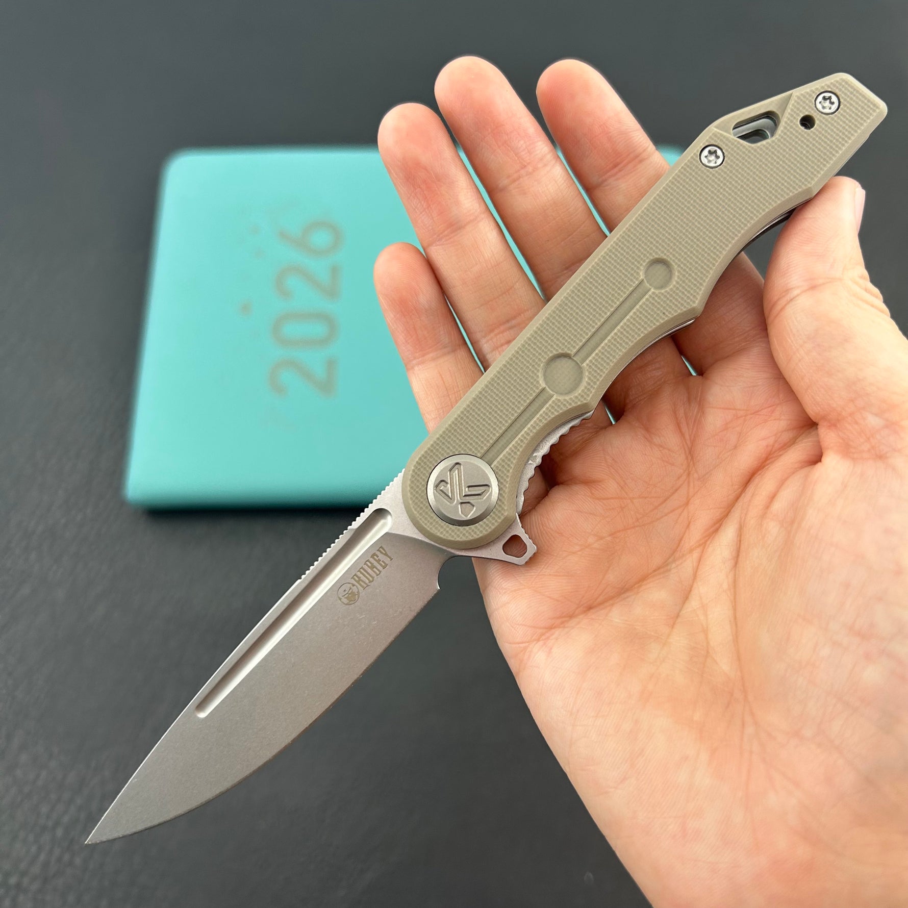 KUBEY knife KU312S Mizo Flipper Linerlock Tan  Folding Knives