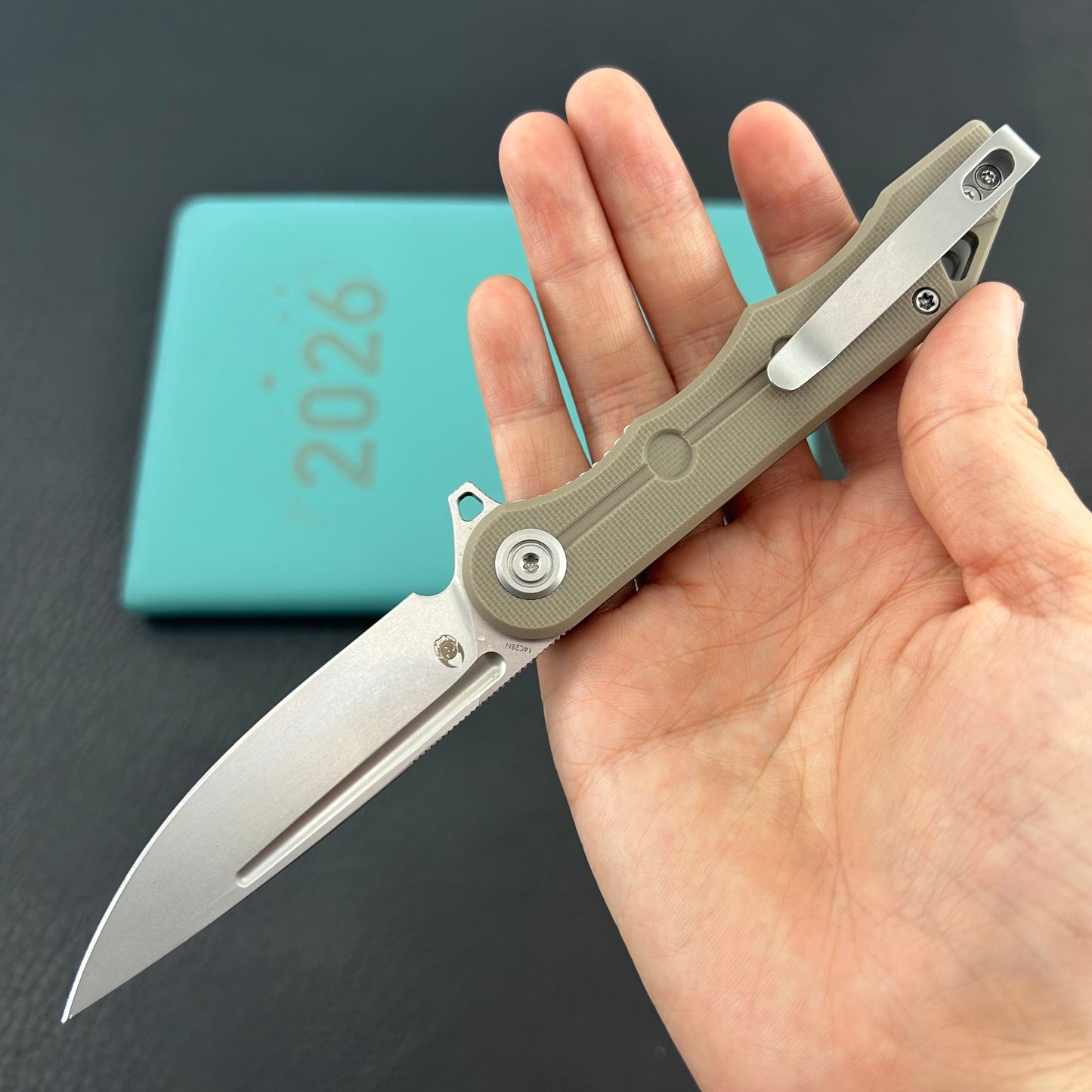 KUBEY knife KU312S Mizo Flipper Linerlock Tan  Folding Knives