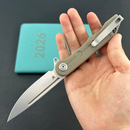 KUBEY knife KU312S Mizo Flipper Linerlock Tan  Folding Knives