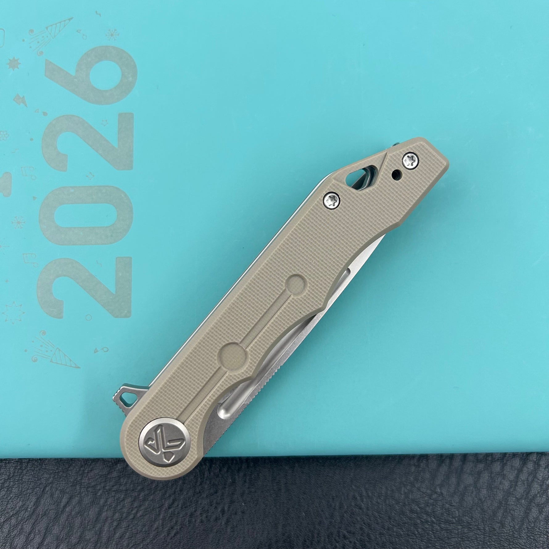 KUBEY knife KU312S Mizo Flipper Linerlock Tan  Folding Knives