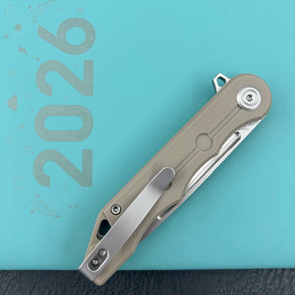KUBEY knife KU312S Mizo Flipper Linerlock Tan  Folding Knives