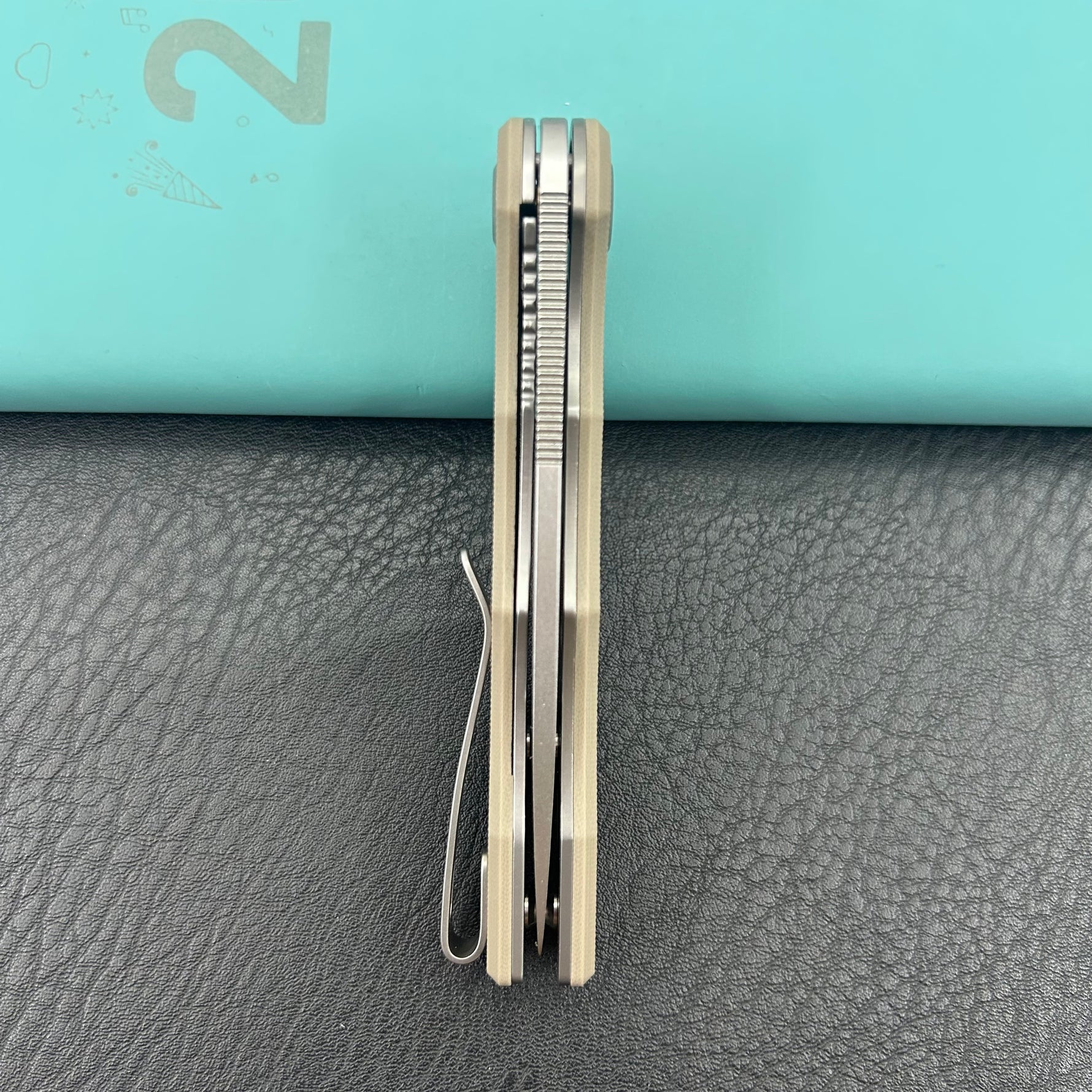 KUBEY knife KU312S Mizo Flipper Linerlock Tan  Folding Knives
