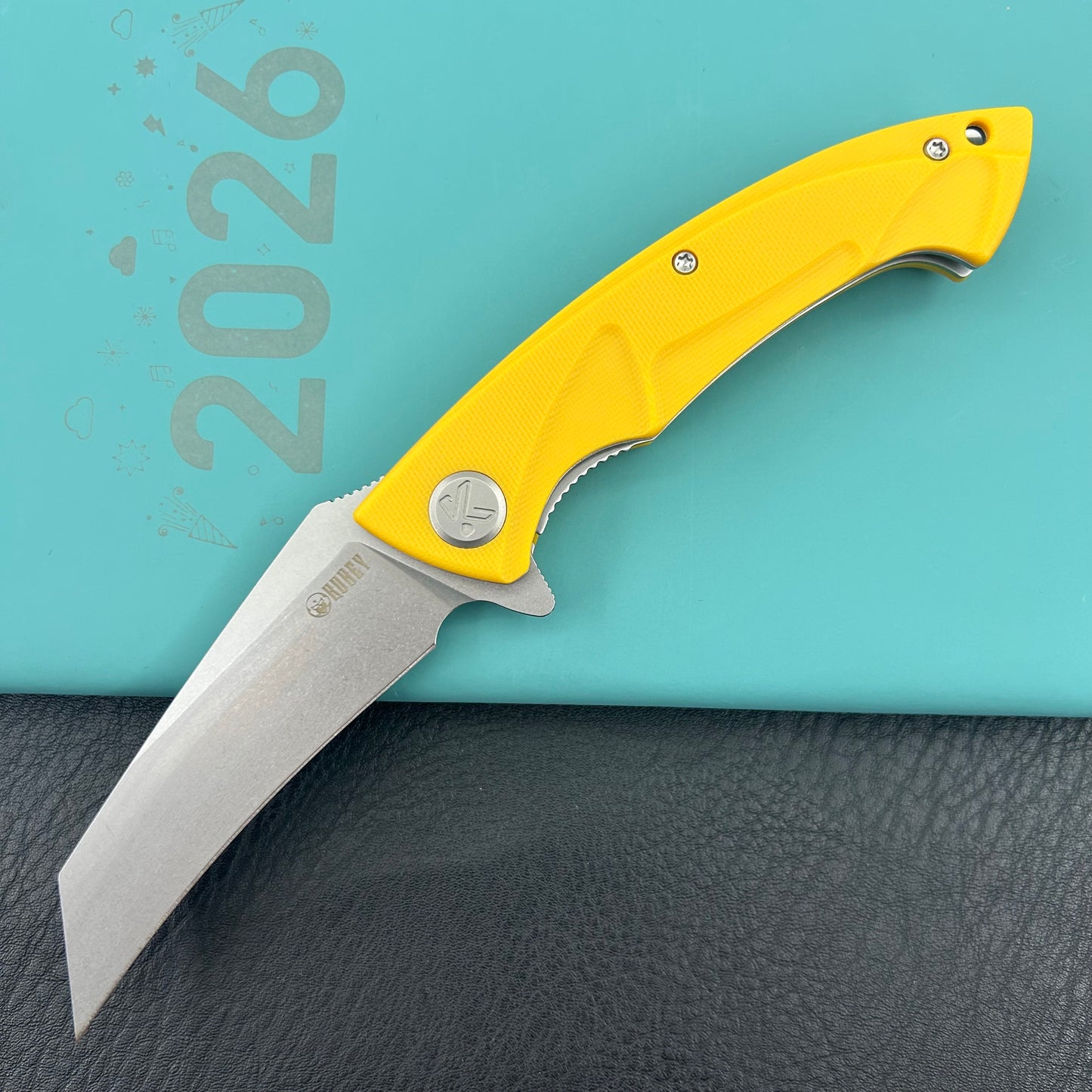 KUBEY knife KU212K Anteater Linerlock Yellow Folding Knives