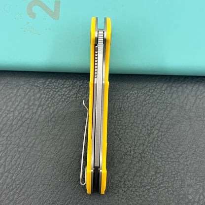 KUBEY knife KU212K Anteater Linerlock Yellow Folding Knives