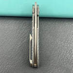 KB KNIVES KB406A Spike Folding Knife Grey Titanium with Twill CF inlay 3.11'' Beadblast M390
