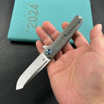 KB KNIVES KB315A Steelhead Folding Knife Gray Titanium Handle 3.15" Belt Satin M390 Blade