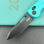 KUBEY knife KU248I Bluff Crossbarlock Black Tiffany Blue Folding Knives