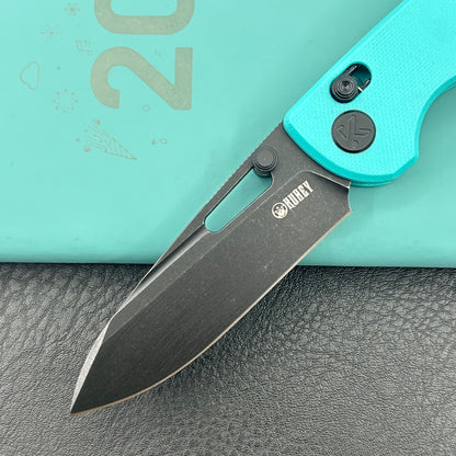 KUBEY knife KU248I Bluff Crossbarlock Black Tiffany Blue Folding Knives