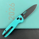 KUBEY knife KU248I Bluff Crossbarlock Black Tiffany Blue Folding Knives