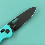 KUBEY knife KU248I Bluff Crossbarlock Black Tiffany Blue Folding Knives