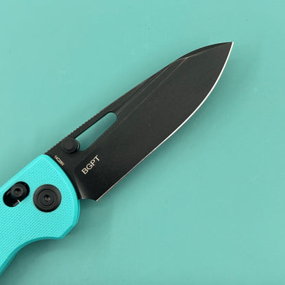 KUBEY knife KU248I Bluff Crossbarlock Black Tiffany Blue Folding Knives