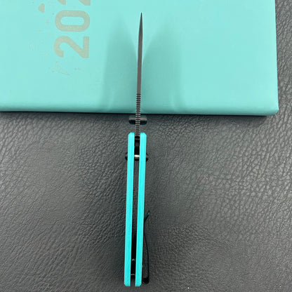 KUBEY knife KU248I Bluff Crossbarlock Black Tiffany Blue Folding Knives