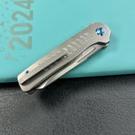 KB KNIVES KB315A Steelhead Folding Knife Gray Titanium Handle 3.15" Belt Satin M390 Blade