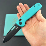 KUBEY knife KU248I Bluff Crossbarlock Black Tiffany Blue Folding Knives