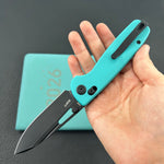 KUBEY knife KU248I Bluff Crossbarlock Black Tiffany Blue Folding Knives