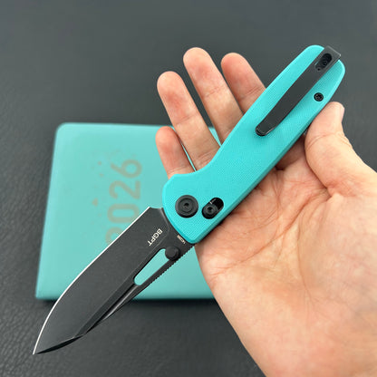 KUBEY knife KU248I Bluff Crossbarlock Black Tiffany Blue Folding Knives