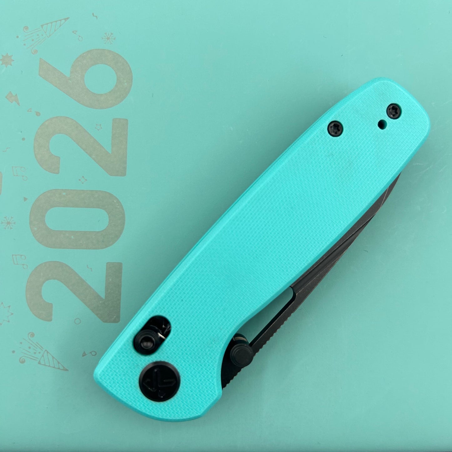 KUBEY knife KU248I Bluff Crossbarlock Black Tiffany Blue Folding Knives