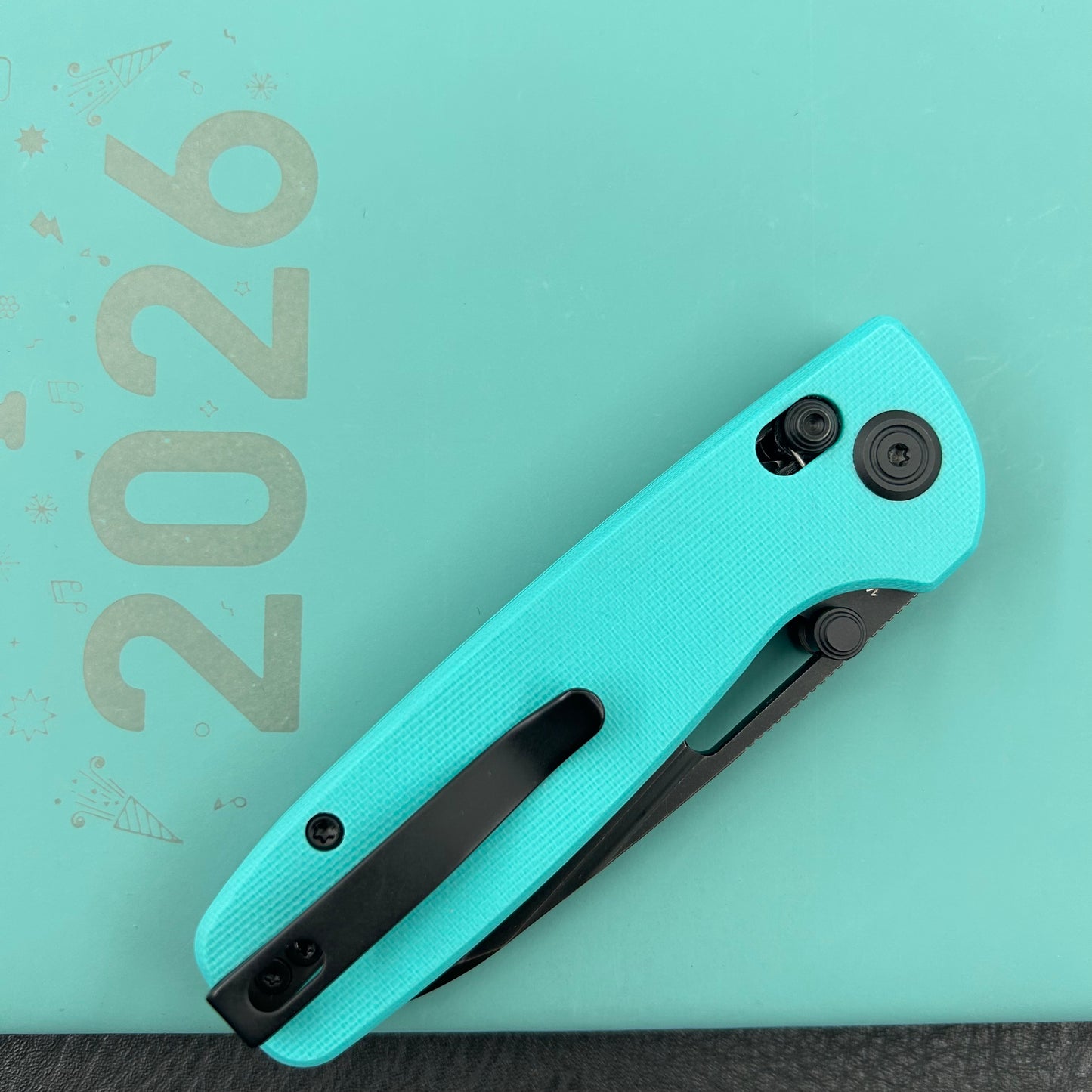 KUBEY knife KU248I Bluff Crossbarlock Black Tiffany Blue Folding Knives
