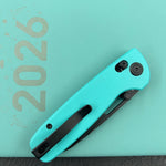 KUBEY knife KU248I Bluff Crossbarlock Black Tiffany Blue Folding Knives
