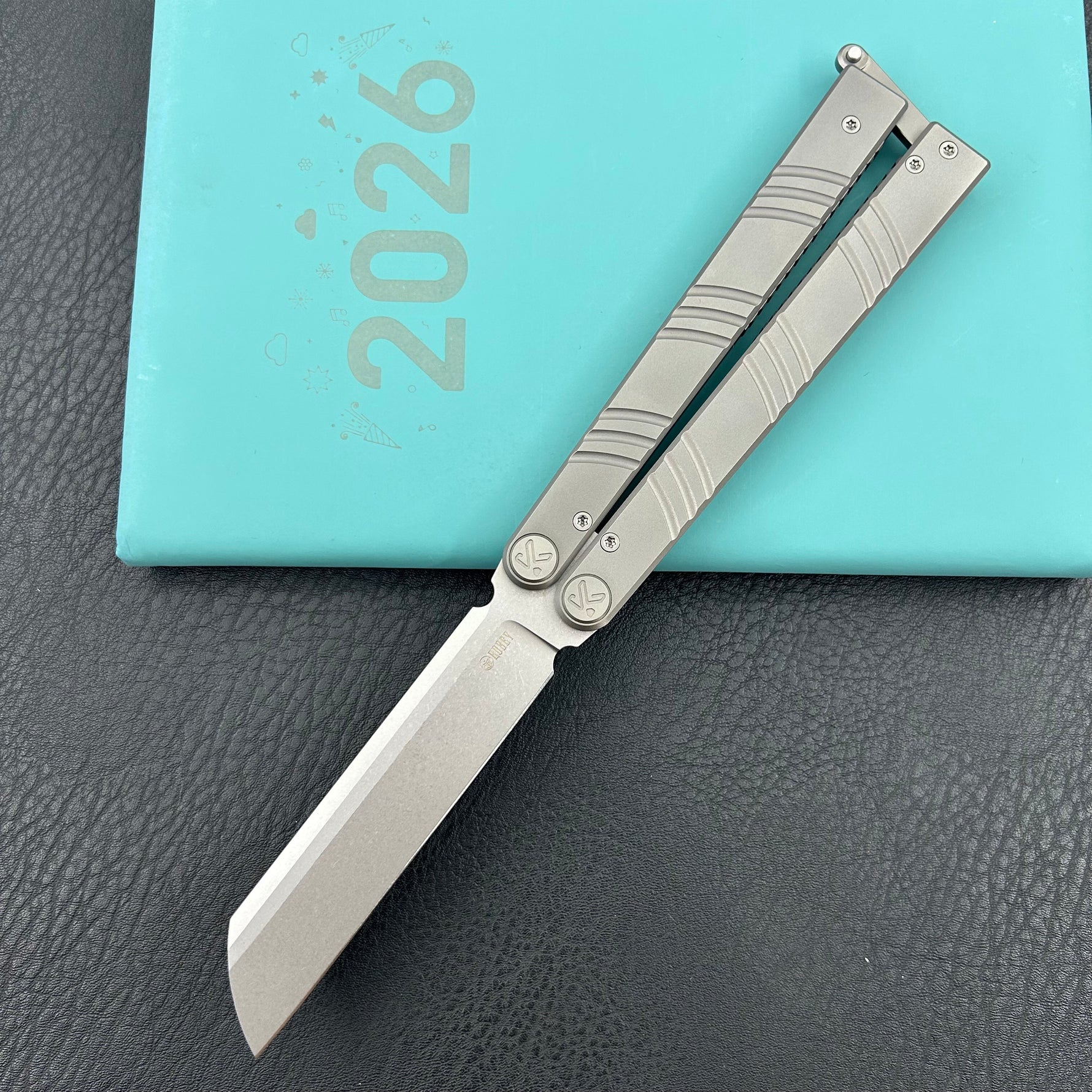 KUBEY knife KU297A Ballistic Gray Titanium   Folding Knives