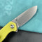 KUBEY KU342D Belus Thumb Stud Everyday Carry Pocket Knife yellow G10 Handle  2.95" Bead Blasted AUS-10 Blade
