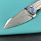 KB Knives KB400A Jake Hoback Design Sumo Button Lock Folding Knife Gray Titanium Handle 3.15" Stonewash CPM 20CV Blade