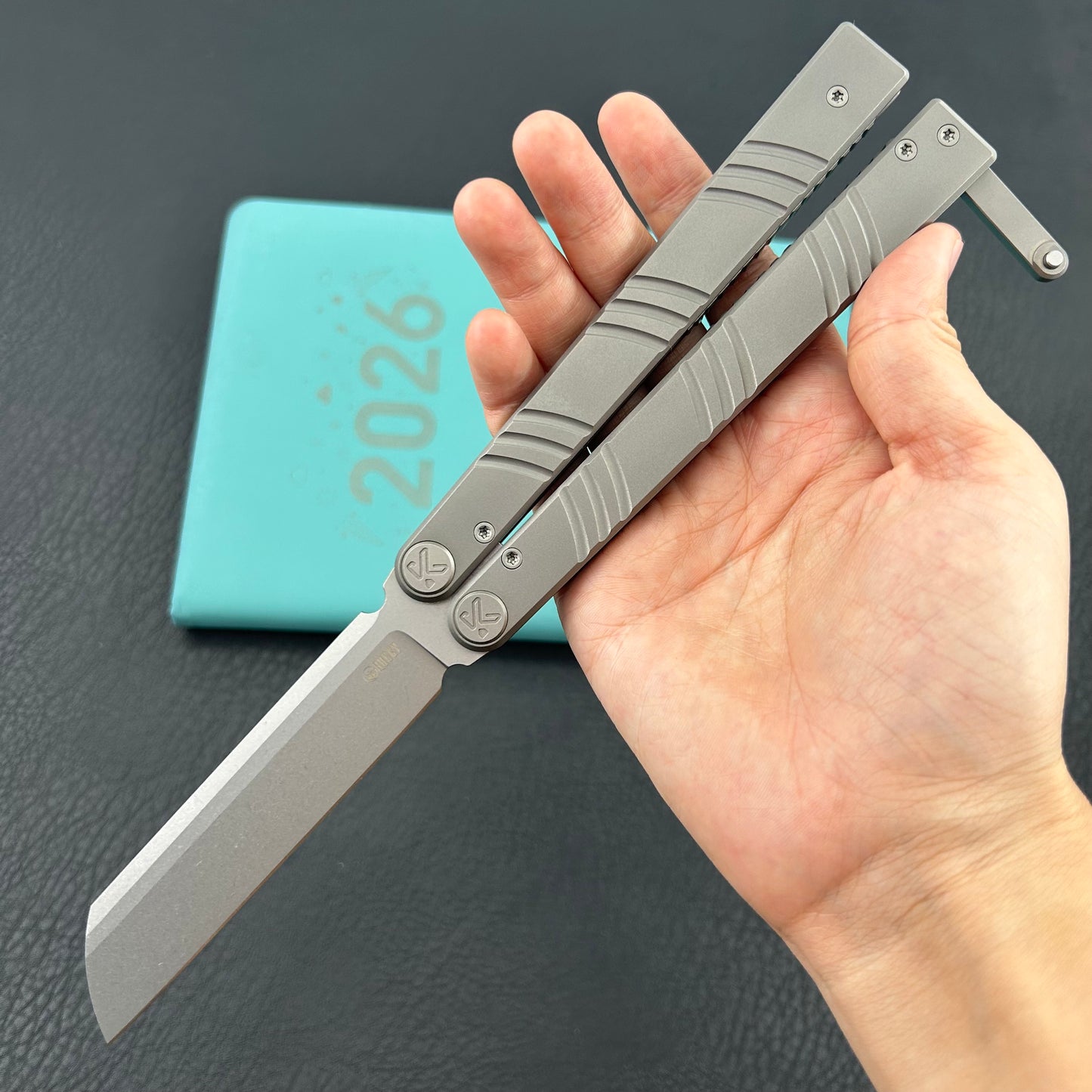 KUBEY knife KU297A Ballistic Gray Titanium   Folding Knives