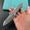 KB Knives KB400A Jake Hoback Design Sumo Button Lock Folding Knife Gray Titanium Handle 3.15" Stonewash CPM 20CV Blade