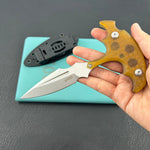 KUBEY knife KU242G Medusa Push Dagger Fixed Blade Outdoor Knives w/ Kydex Sheath Ultem Beadblast 14C28N Fixed Knives